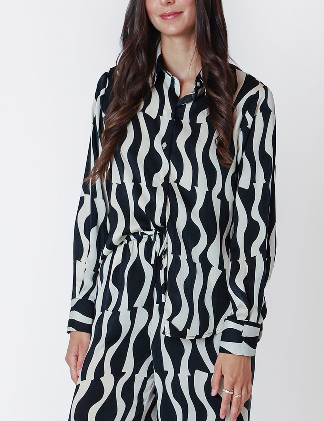 Modern Wave Woven Top