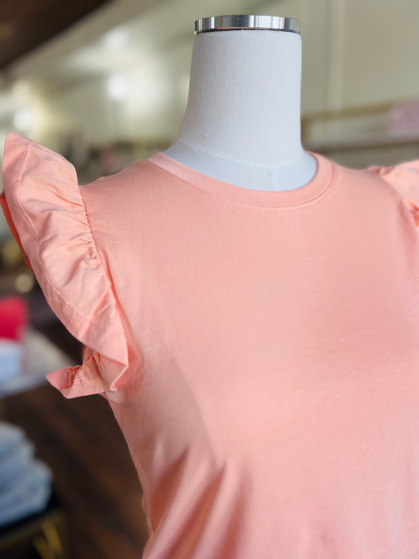 Apricot Flutter Sleeve Top