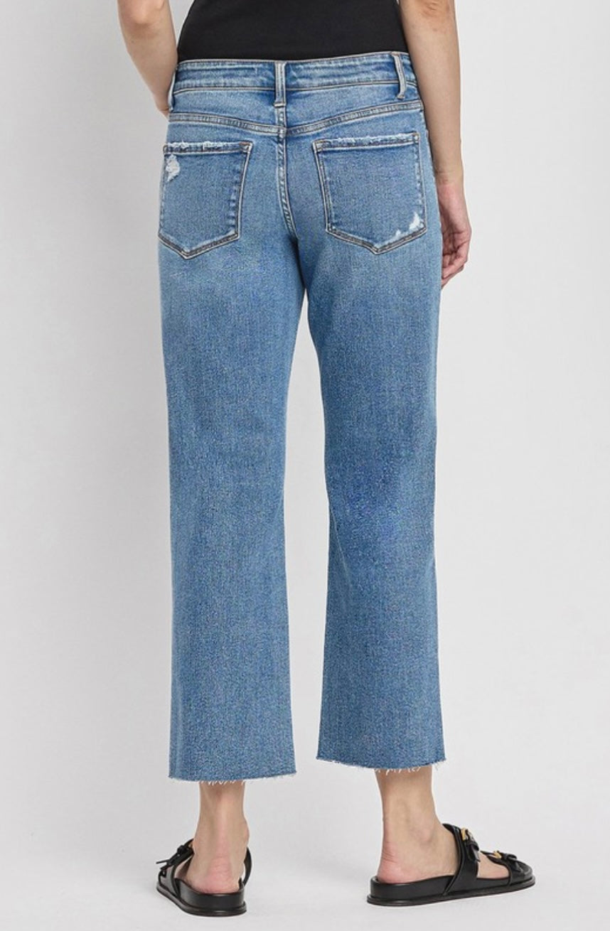 Mid Rise Straight Denim