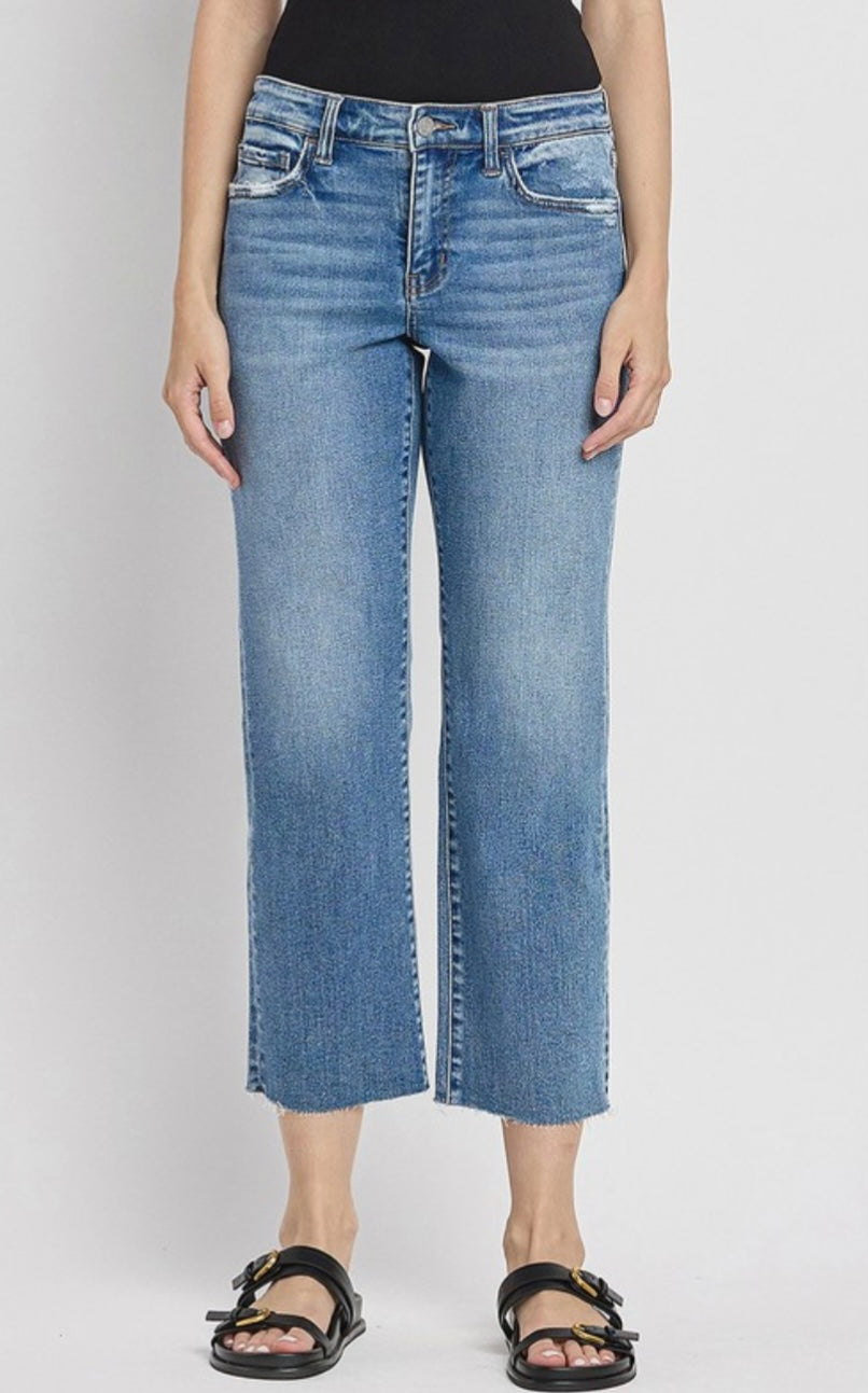 Mid Rise Straight Denim