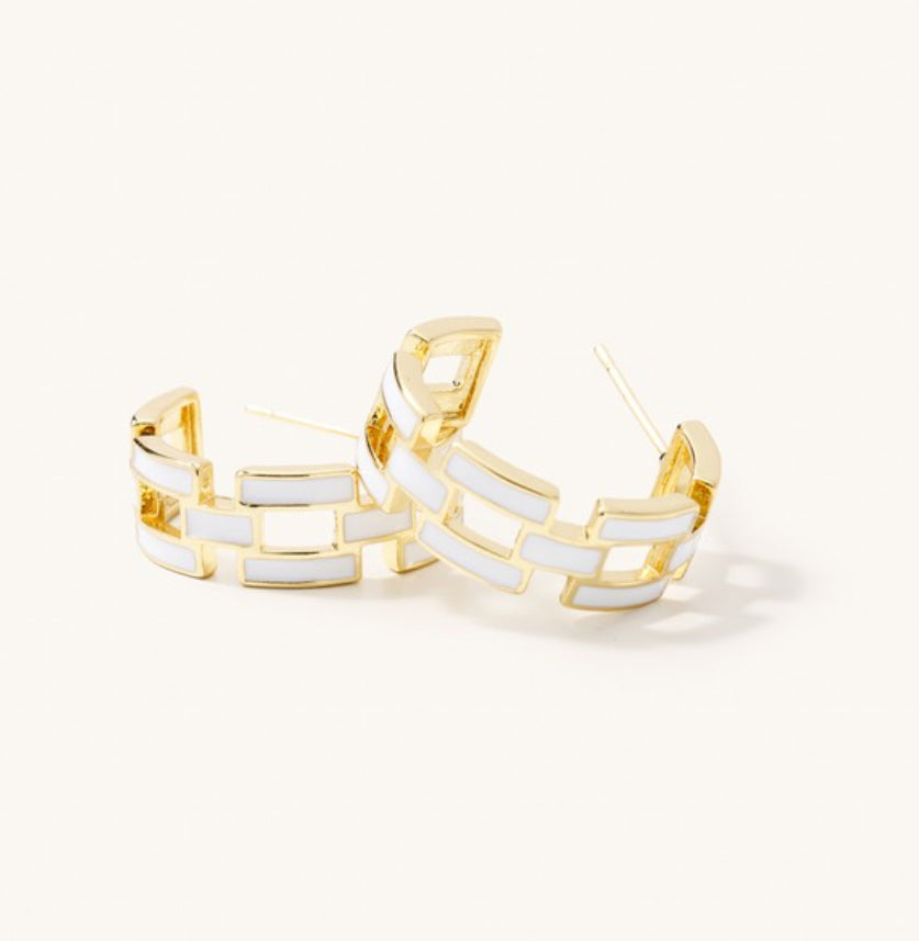 Poppy White Acrylic Hoops