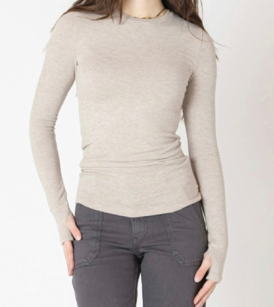 Taupe Essential Layering Tee