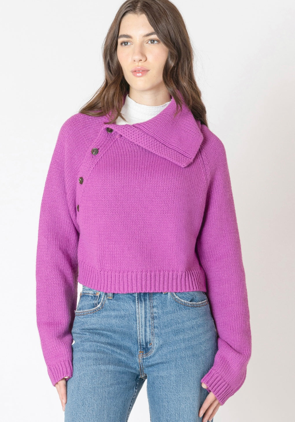 Orchid Asymmetrical Neckline Sweater