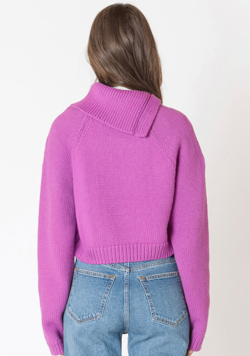 Orchid Asymmetrical Neckline Sweater