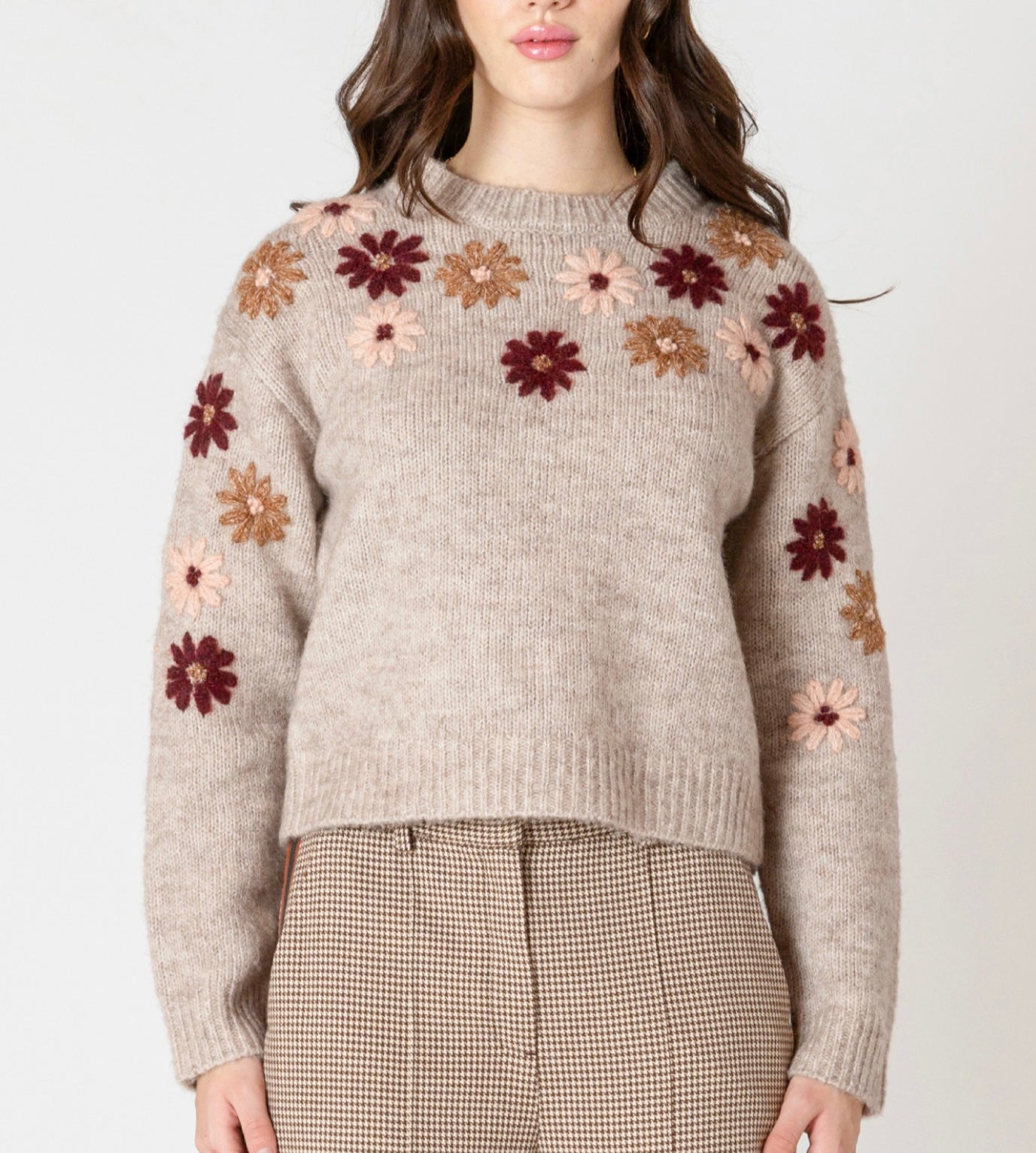 Crewneck Floral Sweater