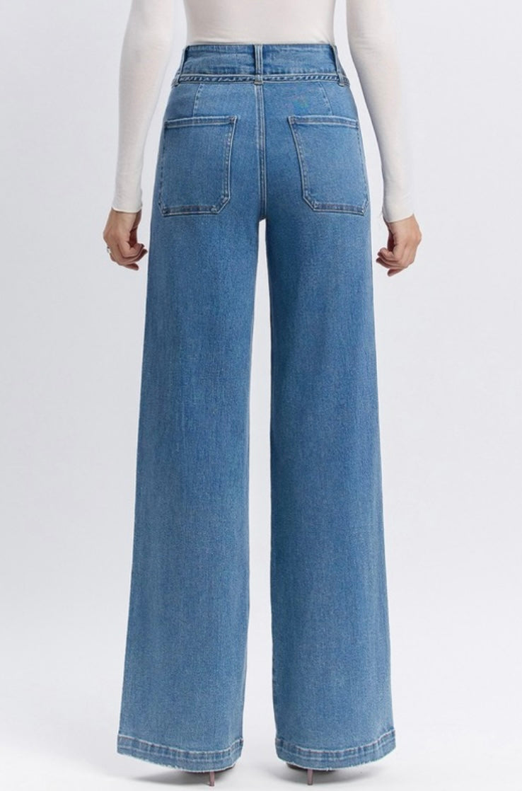 Tie Waist Denim Super High Rise Denim