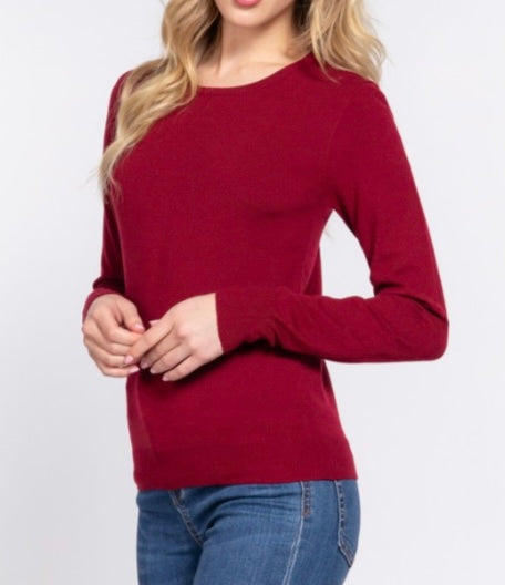 Long Sleeve Crewneck Basic Sweater