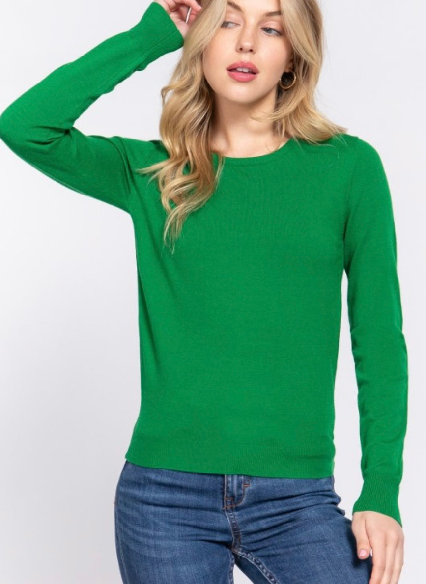 Long Sleeve Crewneck Basic Sweater