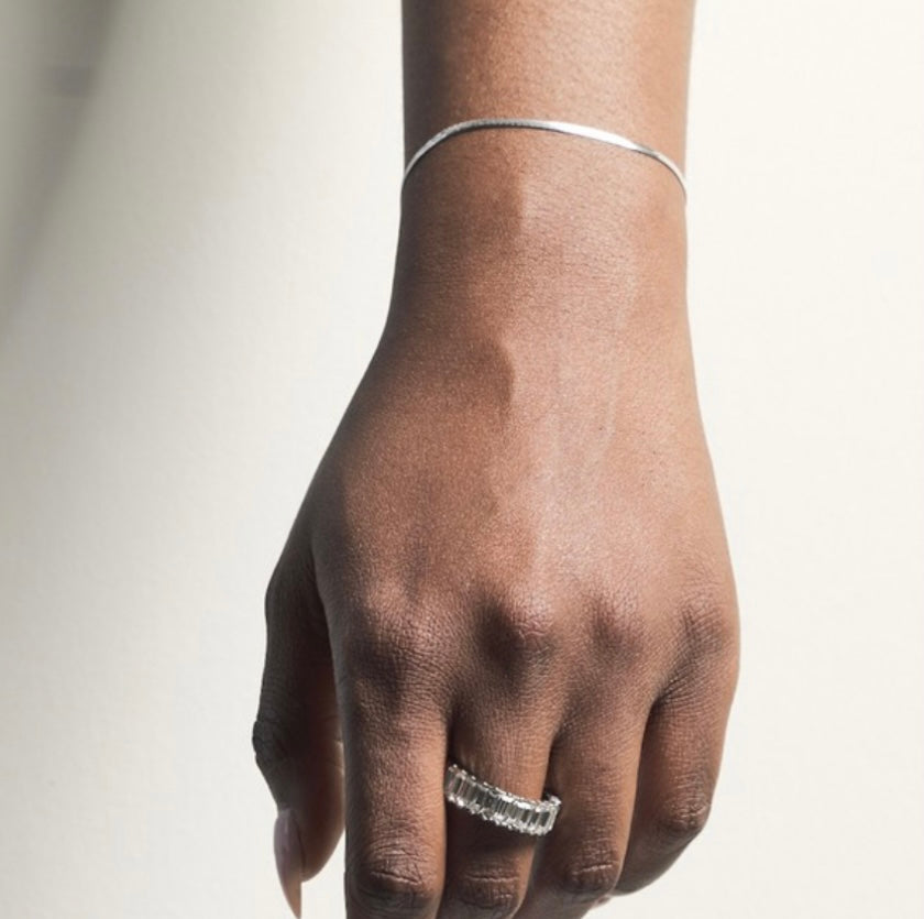 Micro Silver Herringbone Bracelet