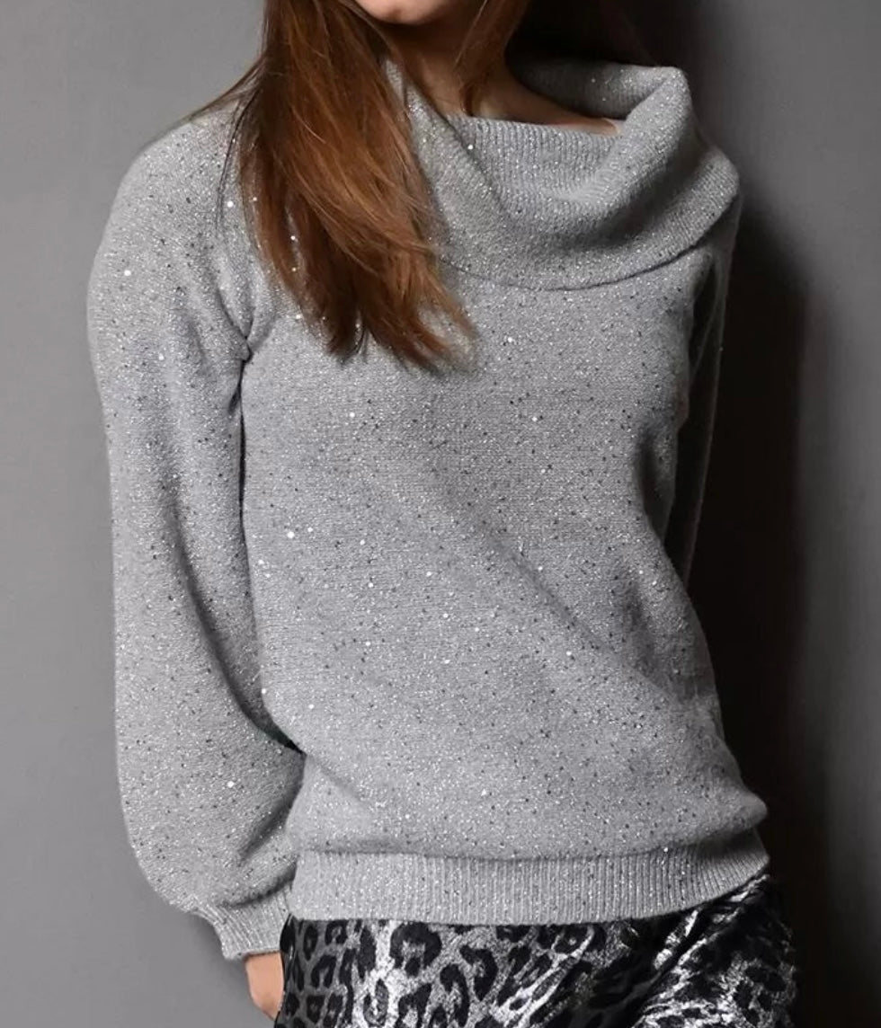 Holiday 2025 Sparkle Sweater – Silver Glow Edition