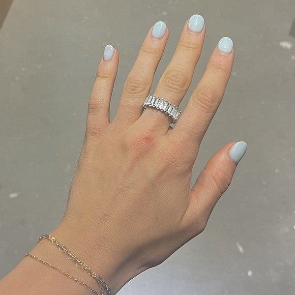 Waterproof Silver Crystal Ring