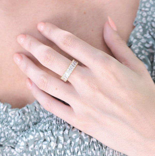 Waterproof Gold Crystal Ring