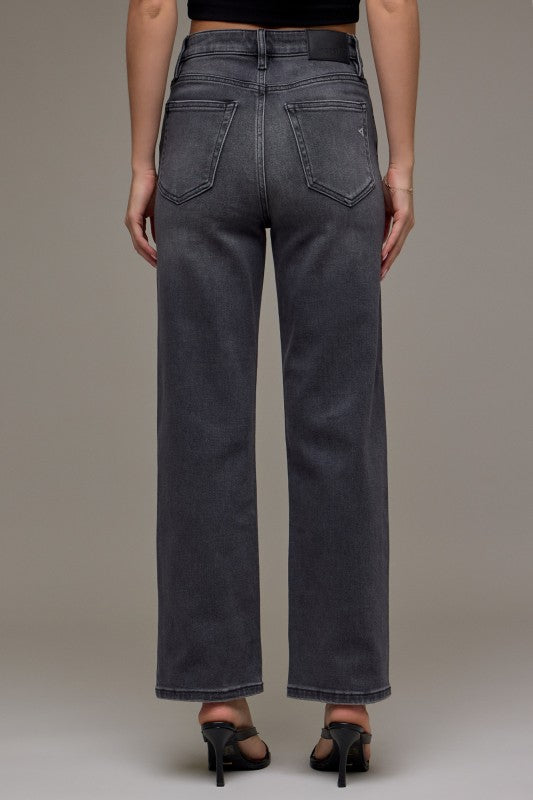 Charcoal Gray Wide Leg Denim