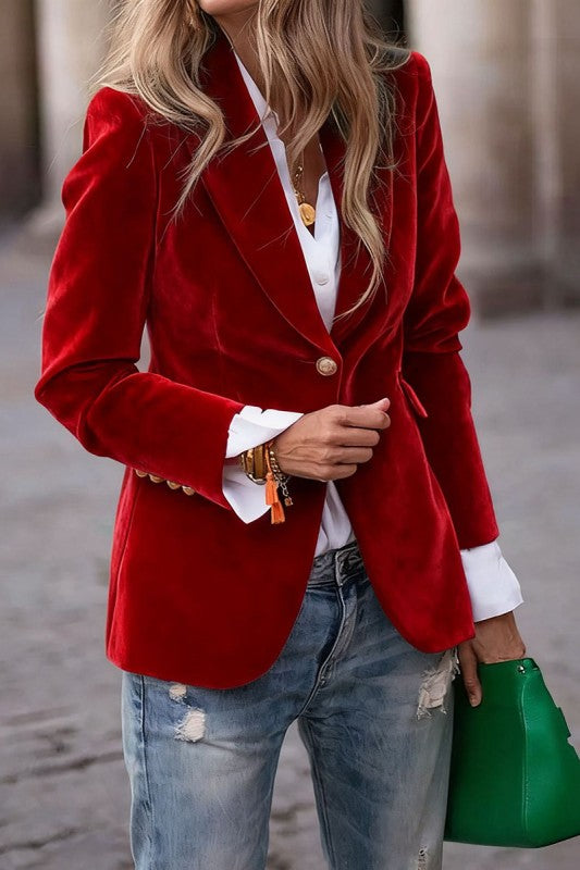 Red Velvet Blazer