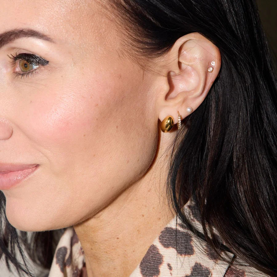 Gold Dome Stud Earrings