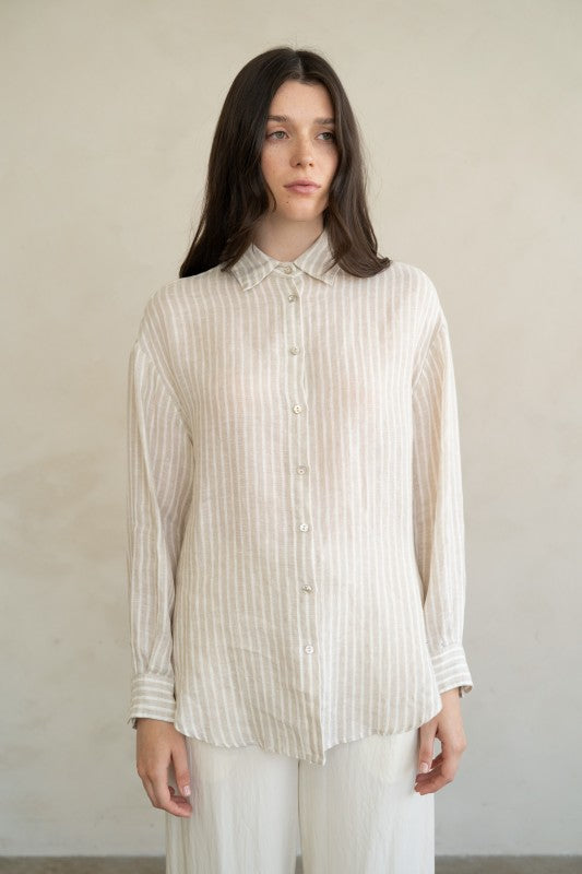 Striped Linen Essential Top
