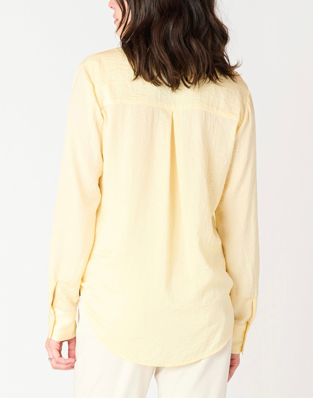 Butter Yellow Flowy Satin Top