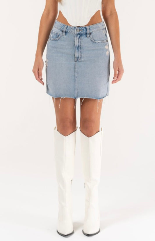 Medium Wash Mini Skirt