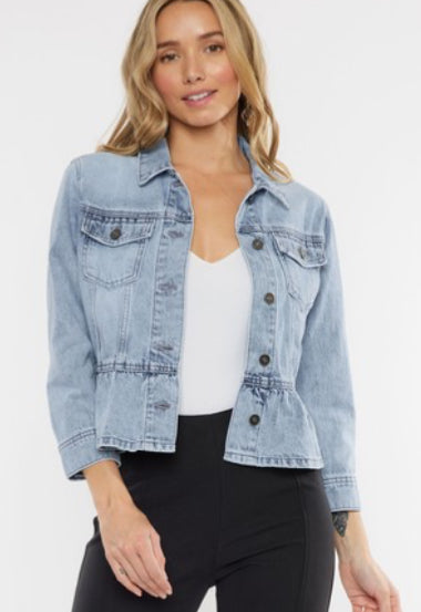 Classic Peplum Denim Jacket