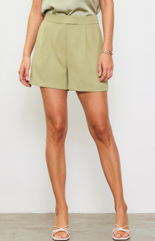 Sage Green Tailored Shorts