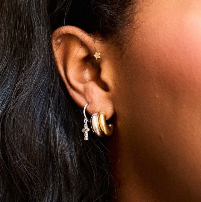 Two Toned Hoop Earrings