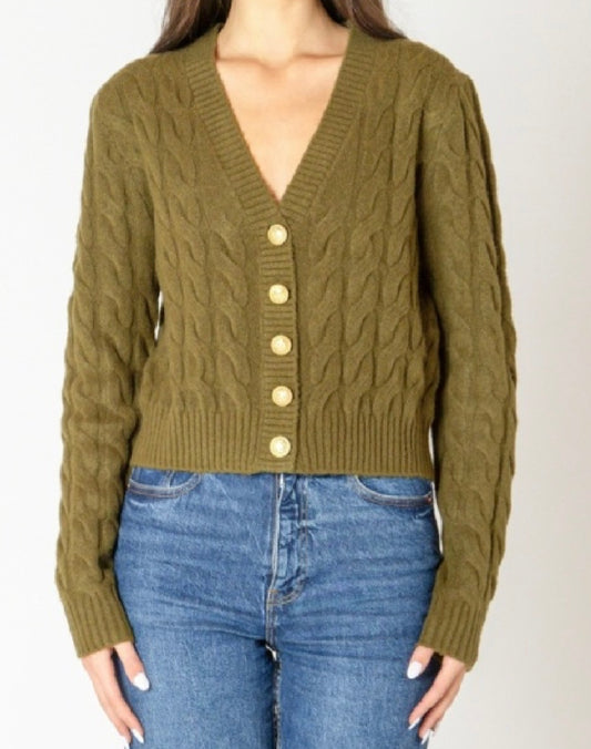 Evergreen Cable Knit Cardigan