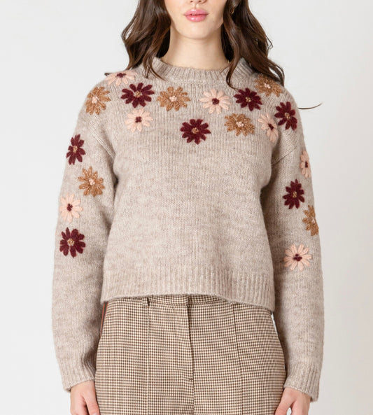 Crewneck Floral Sweater