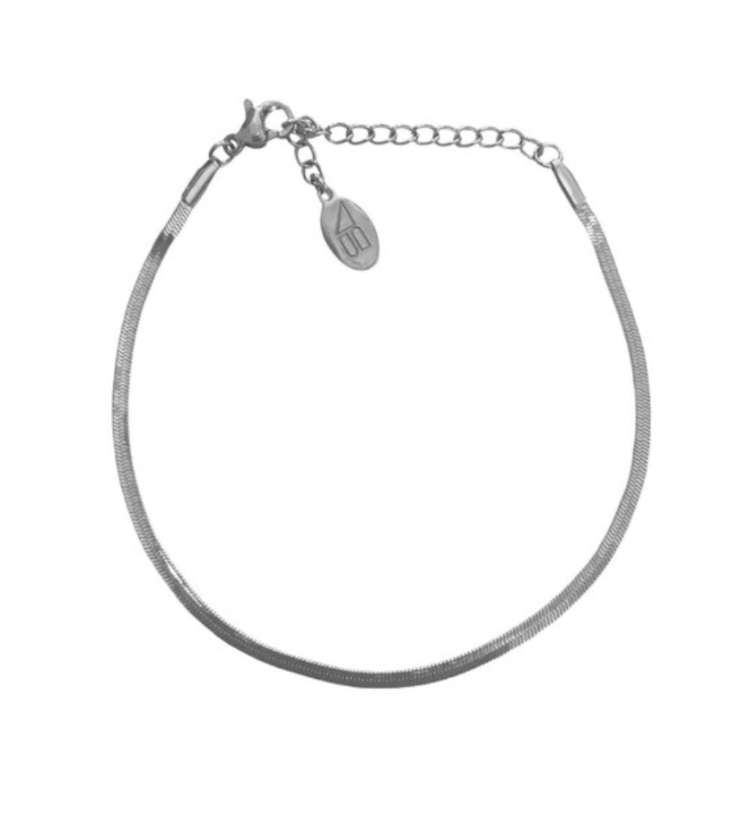 Micro Silver Herringbone Bracelet