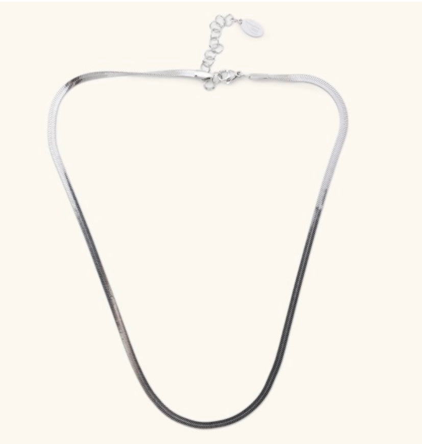 Silver Herringbone Necklace