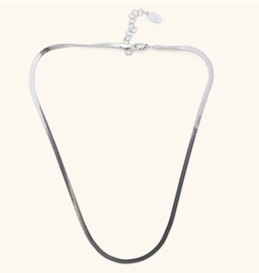 Silver Herringbone Necklace