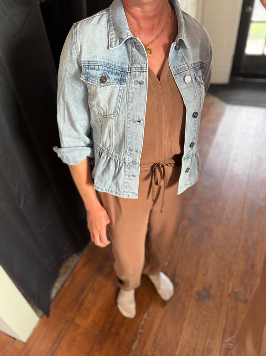 Classic Peplum Denim Jacket