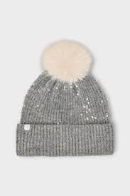 Gray Sequin Stocking Hat