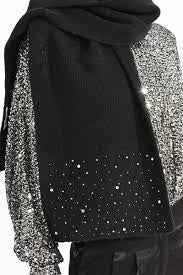 Sparkle Knit Scarf in Black