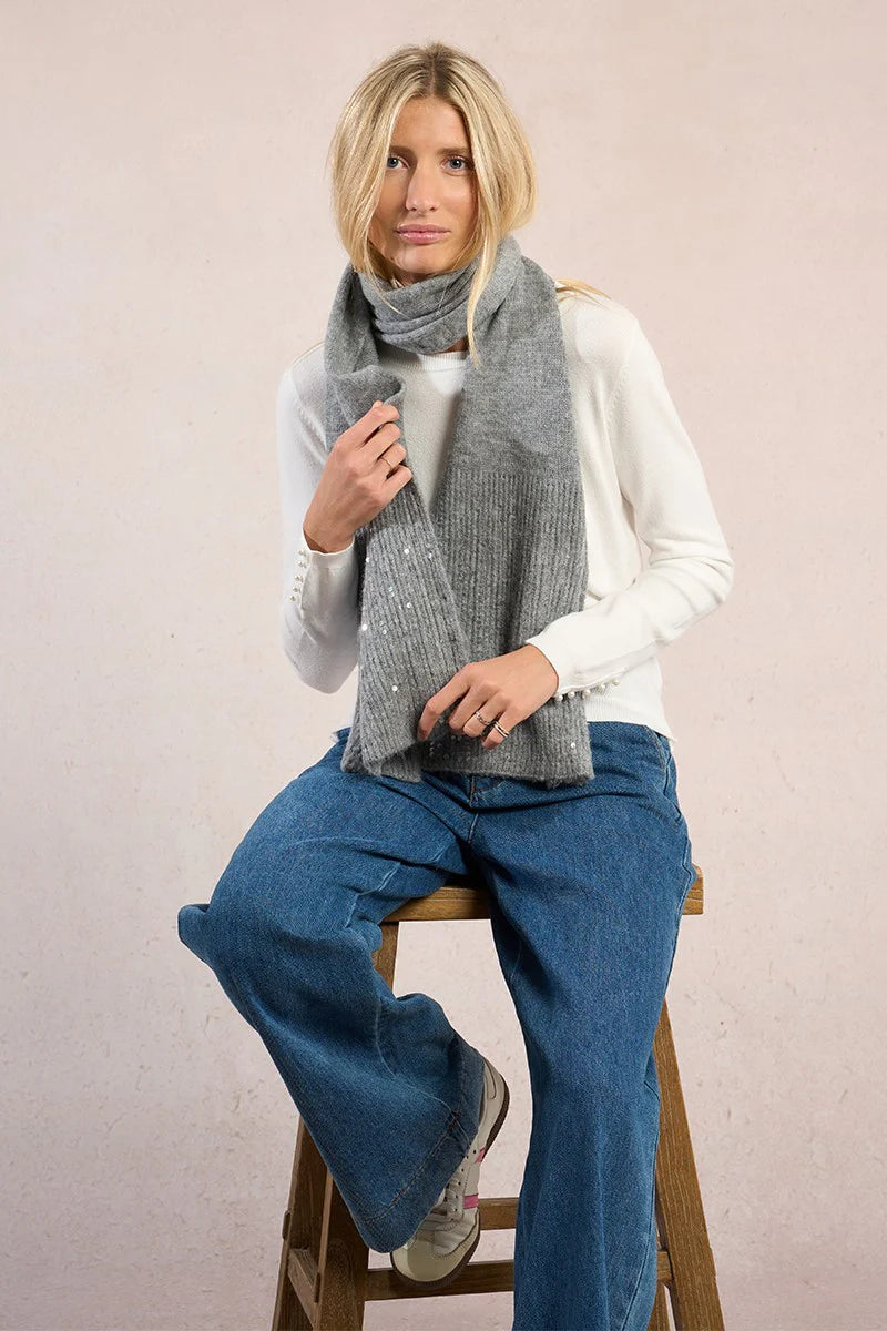 Gray Sequin Scarf