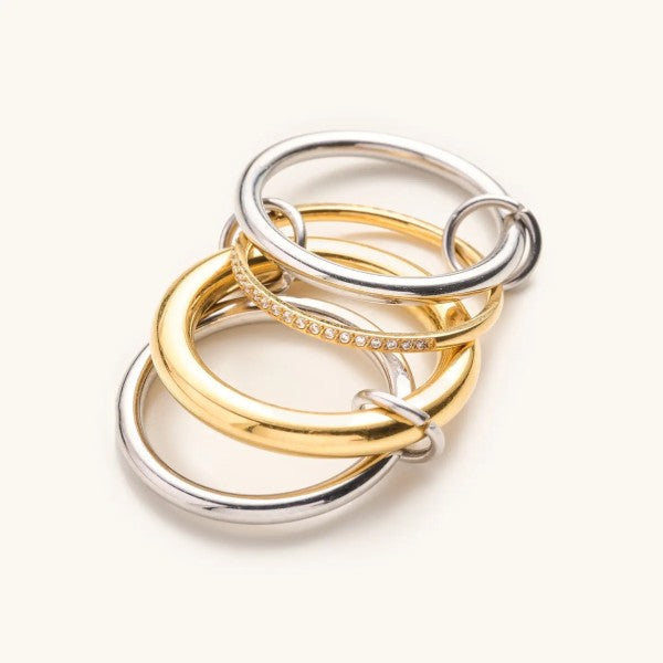 Mixed Metal Stacked Ring Set