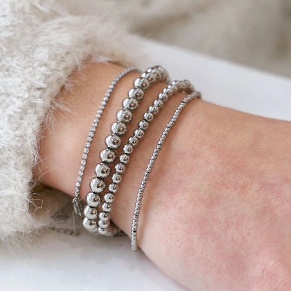 Waterproof Silver Ball Bracelets