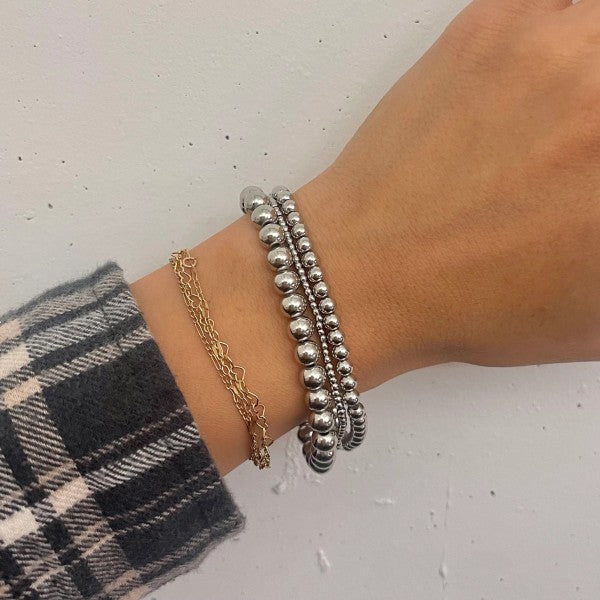 Waterproof Silver Ball Bracelets