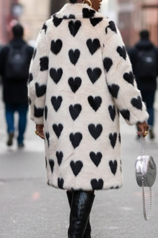 Queen of Hearts Faux Fur Jacket