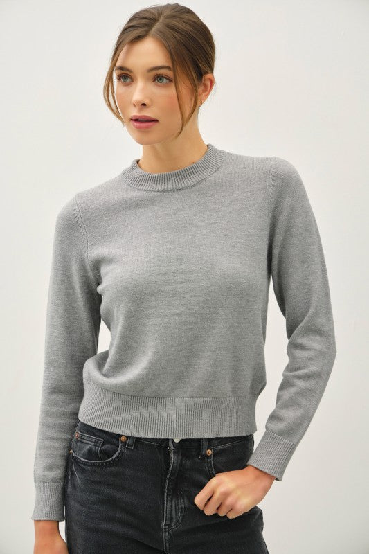 Classic Basic Sweater in Gray