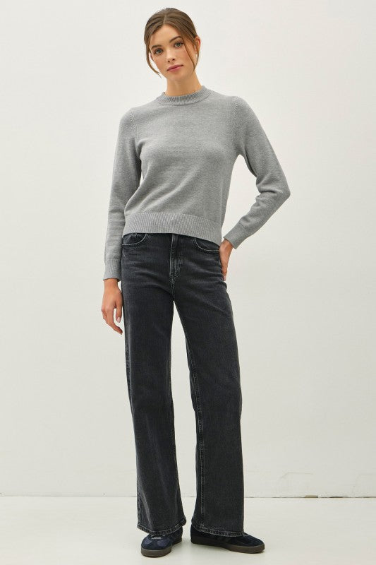 Classic Basic Sweater in Gray