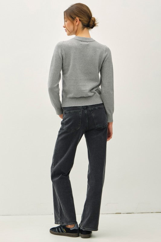 Classic Basic Sweater in Gray