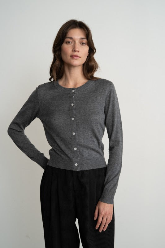 Soft Crew Neck Cardigan