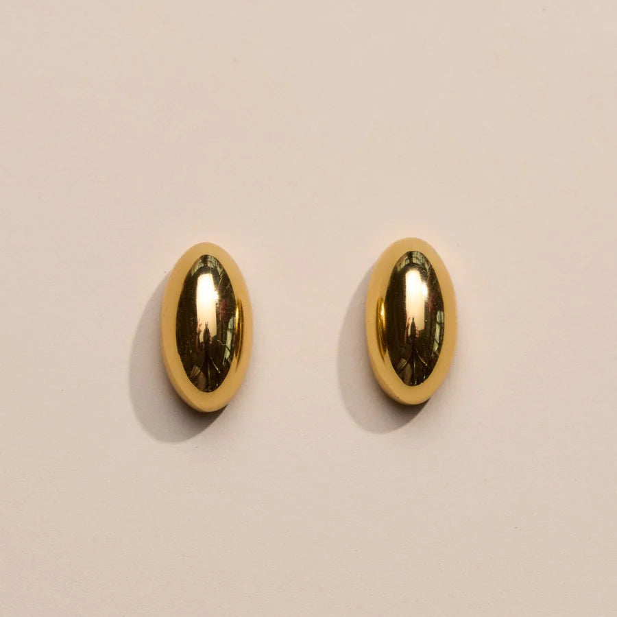 Gold Dome Stud Earrings