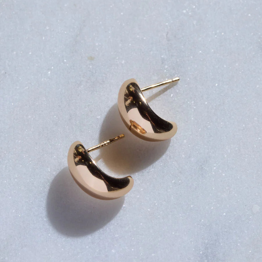 Gold Dome Stud Earrings