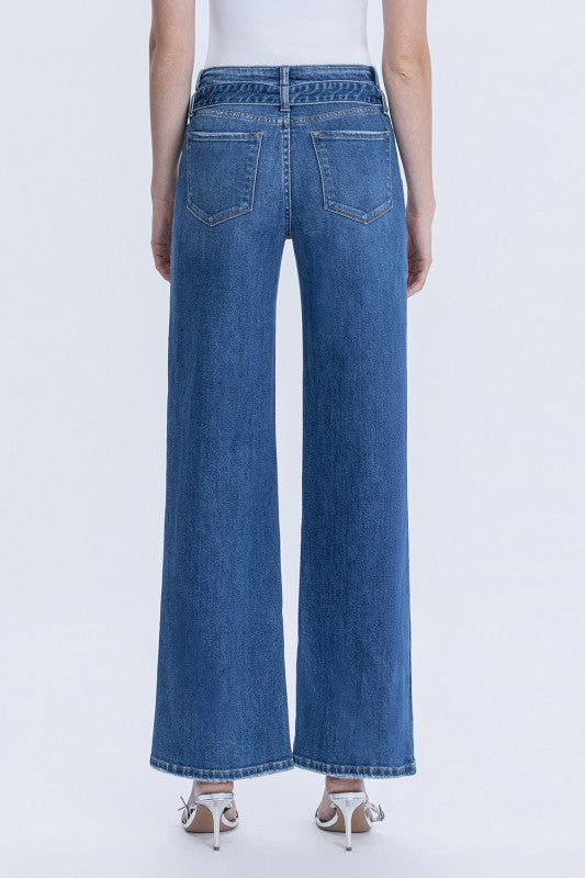 High Rise Tie Waist Denim