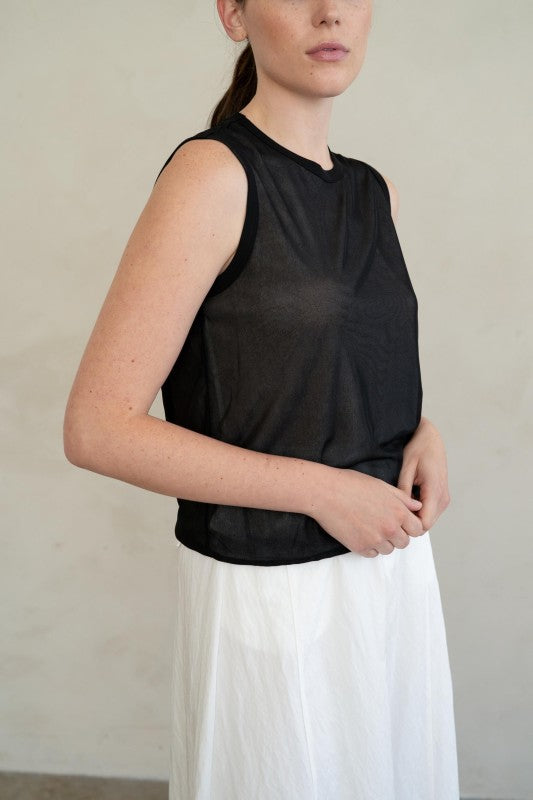 Mesh Sleeveless Layering Tank Top