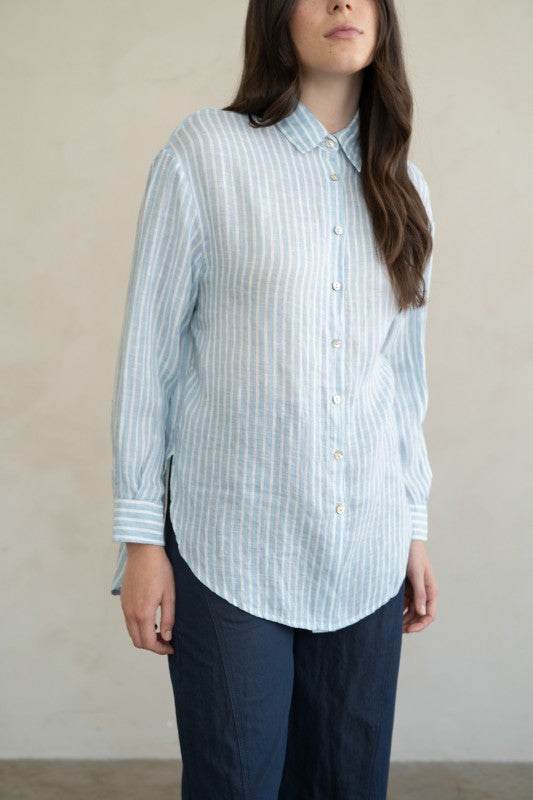 Striped Linen Essential Top