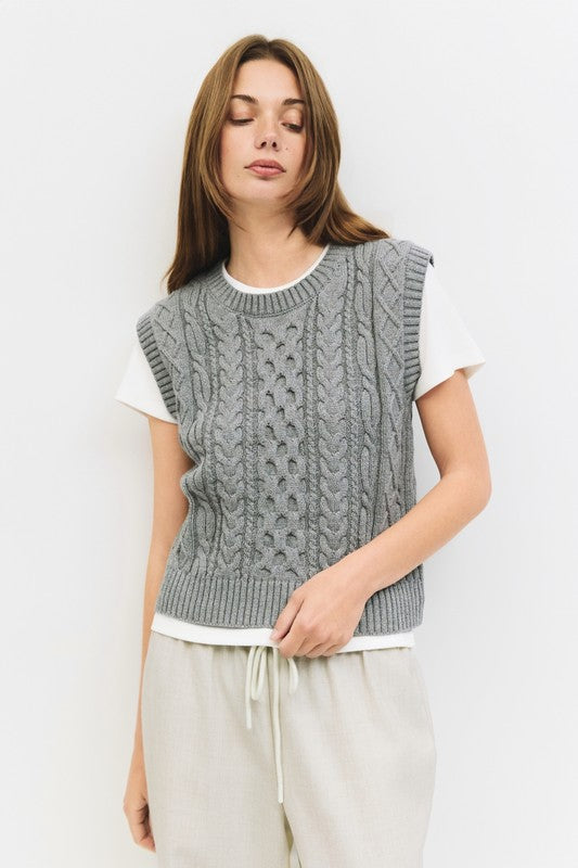 The Jess Vest in Heather Gray