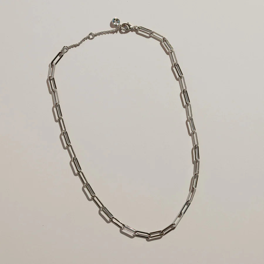 Silver Paperclip Chain Necklace
