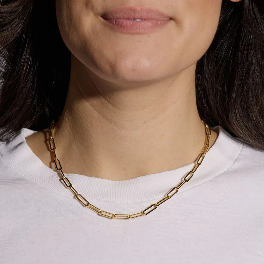 Gold Paperclip Chain Necklace